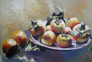 Persimmons on Grey