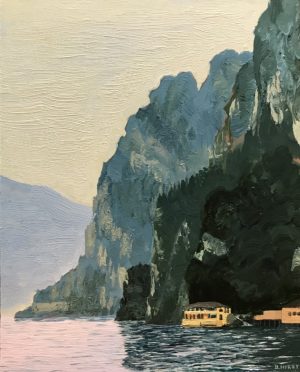 Barbara Hirst_ Study for Evening Calm, Lake Garda 10 x 8